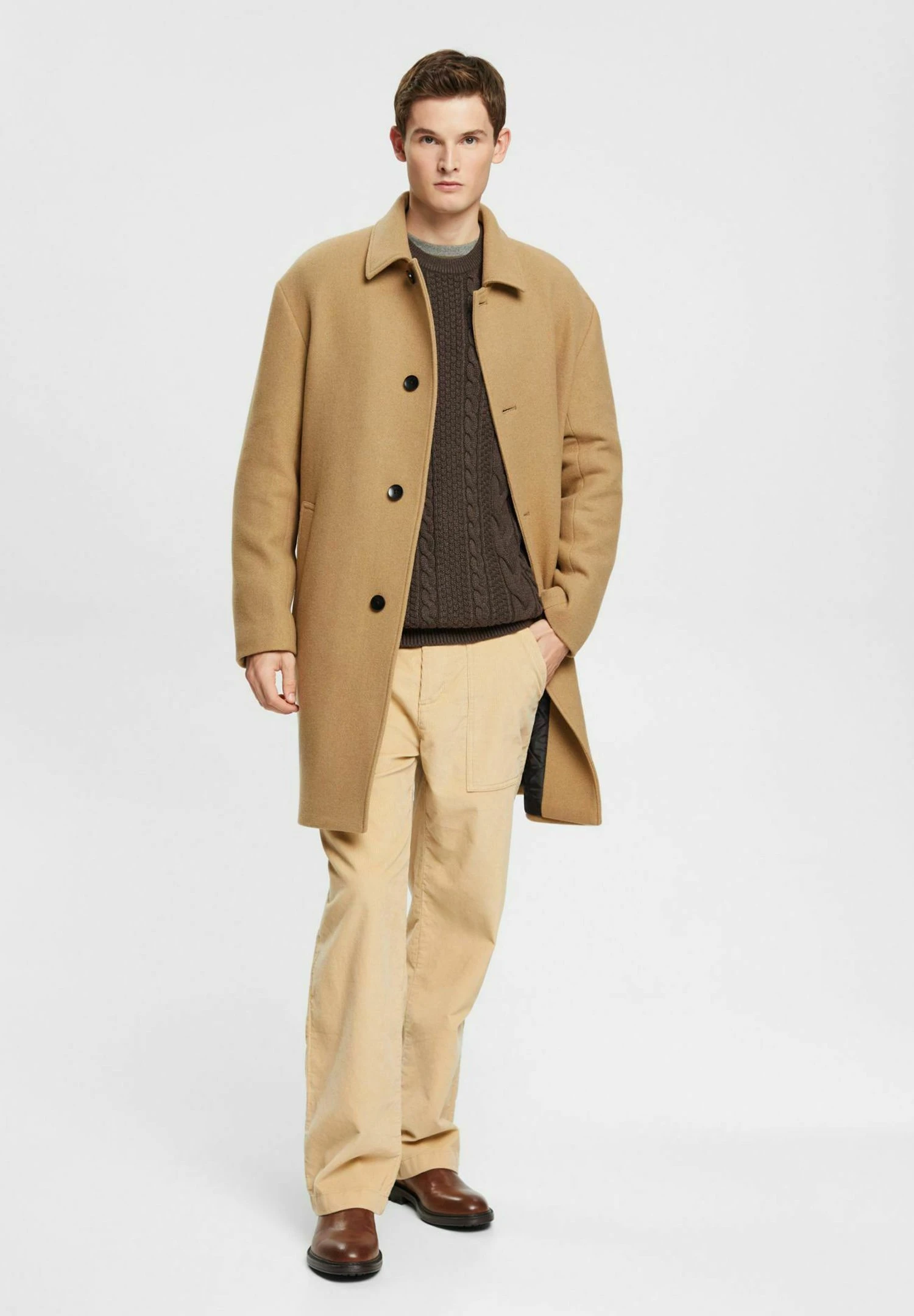 ESPRIT Short Coat - Khaki Beige 2 ESPRIT Short Coat - Khaki Beige - Image 2