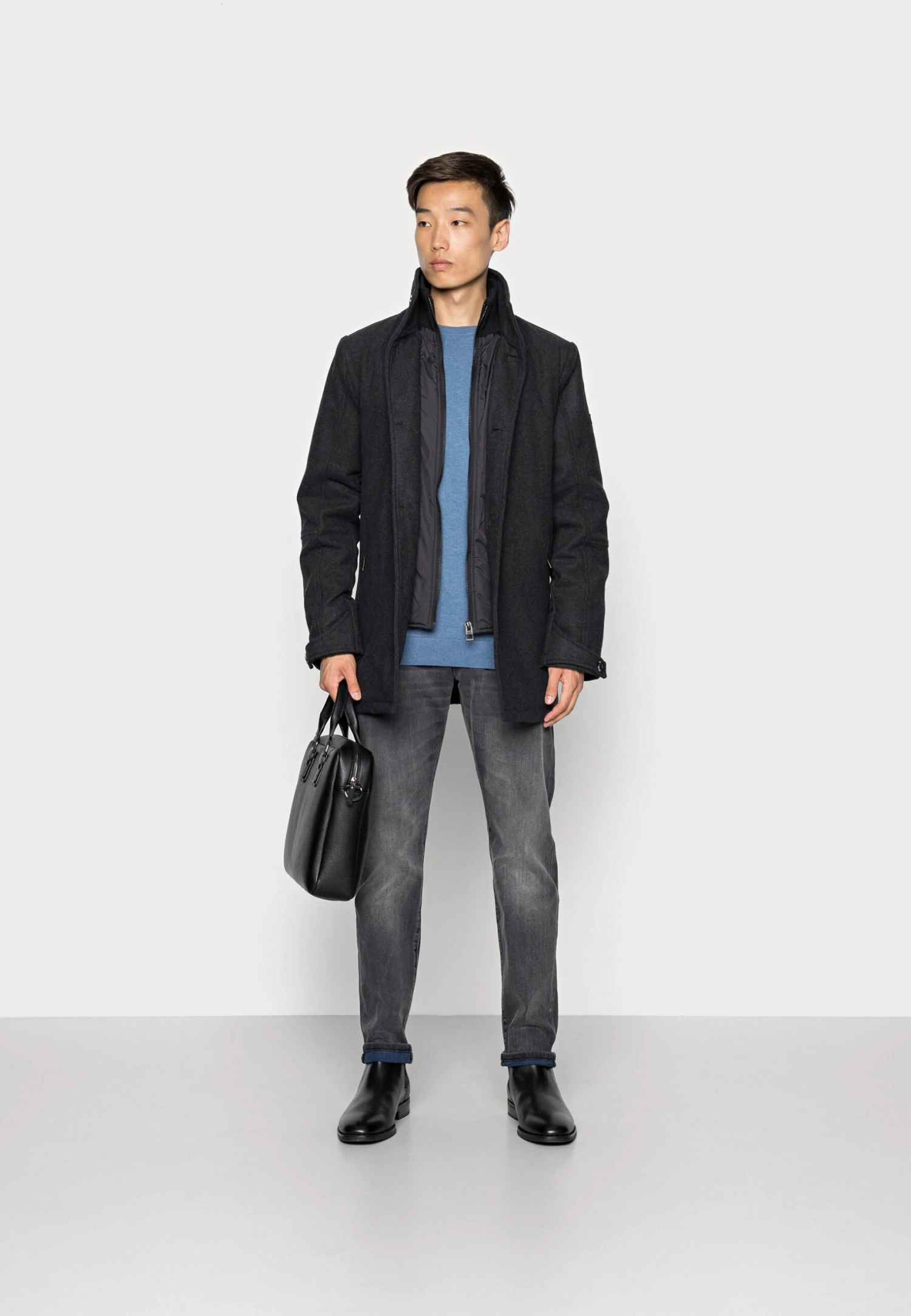 Indicode Jeans Clark - Short Coat - Charcoal Mix 2 Indicode Jeans Clark - Short Coat - Charcoal Mix - Image 2