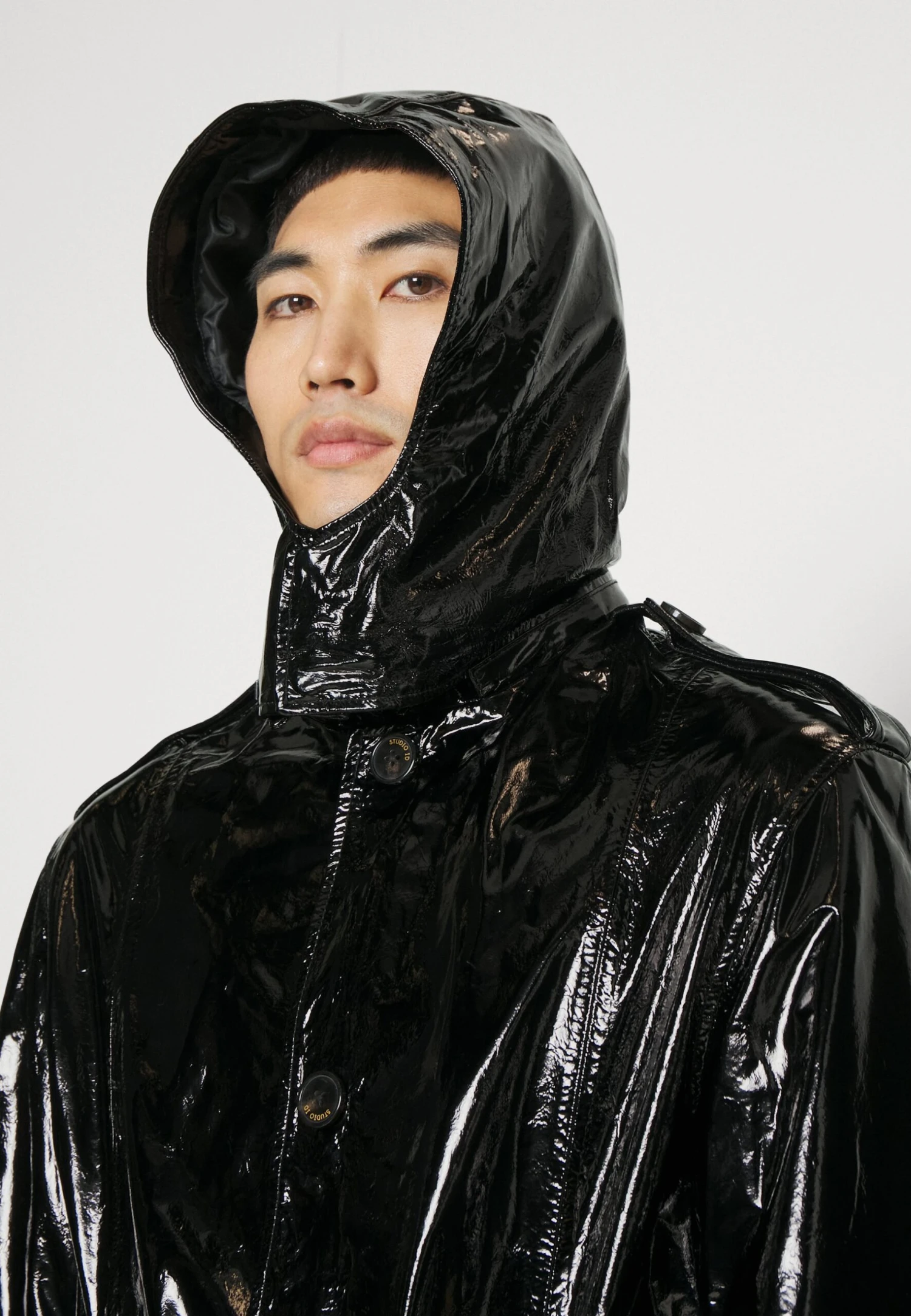 Zach - Classic Coat - Black Patent 4 Zach - Classic Coat - Black Patent - Image 4