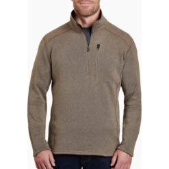 KUHL Men's Interceptr 1/4 Zip -Winter Menswear Store 3185 Interceptr Qtr Zip Oatmeal Front