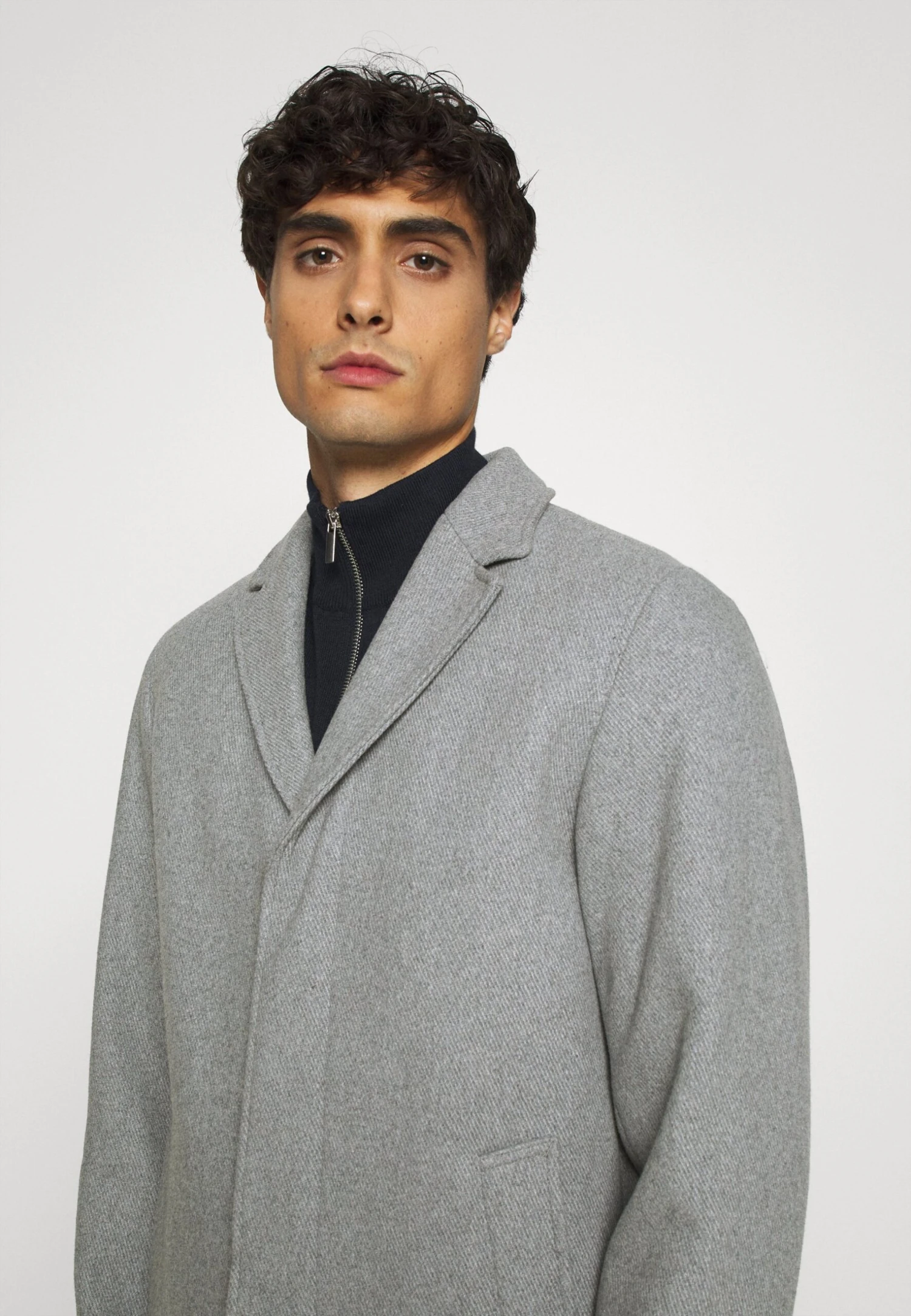 Selected Homme SlhhagenCoat- Classic Coat - Grey Melange 6 Selected Homme SlhhagenCoat- Classic Coat - Grey Melange - Image 6