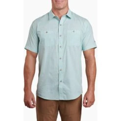KUHL Men's Karib Short Sleeve -Winter Menswear Store 7259 karib seafoam green front