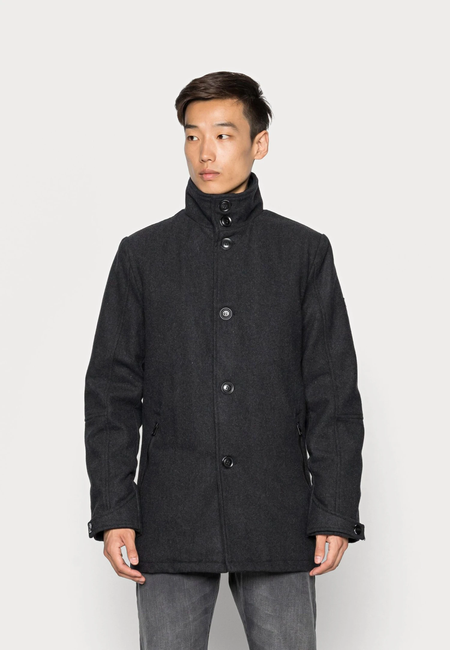 Indicode Jeans Clark - Short Coat - Charcoal Mix 1 Indicode Jeans Clark - Short Coat - Charcoal Mix