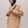 MOSCHINO Long Jacket - Classic Coat - Beige/Black