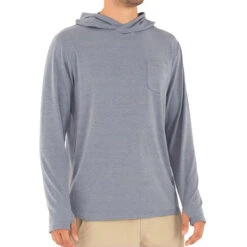 Men's Bamboo Crossover Hoody -Winter Menswear Store M Crossover Hoody HeatherBlueDusk 1