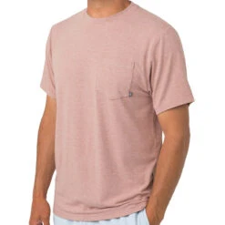 Men's Bamboo Flex Pocket Tee -Winter Menswear Store M FlexPocketTee HeatherAdobeRed 1