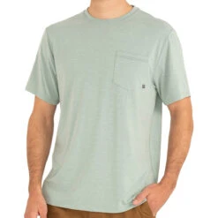 Men's Bamboo Flex Pocket Tee -Winter Menswear Store Mens FlexPocketTee HeatherKeysGreen 1