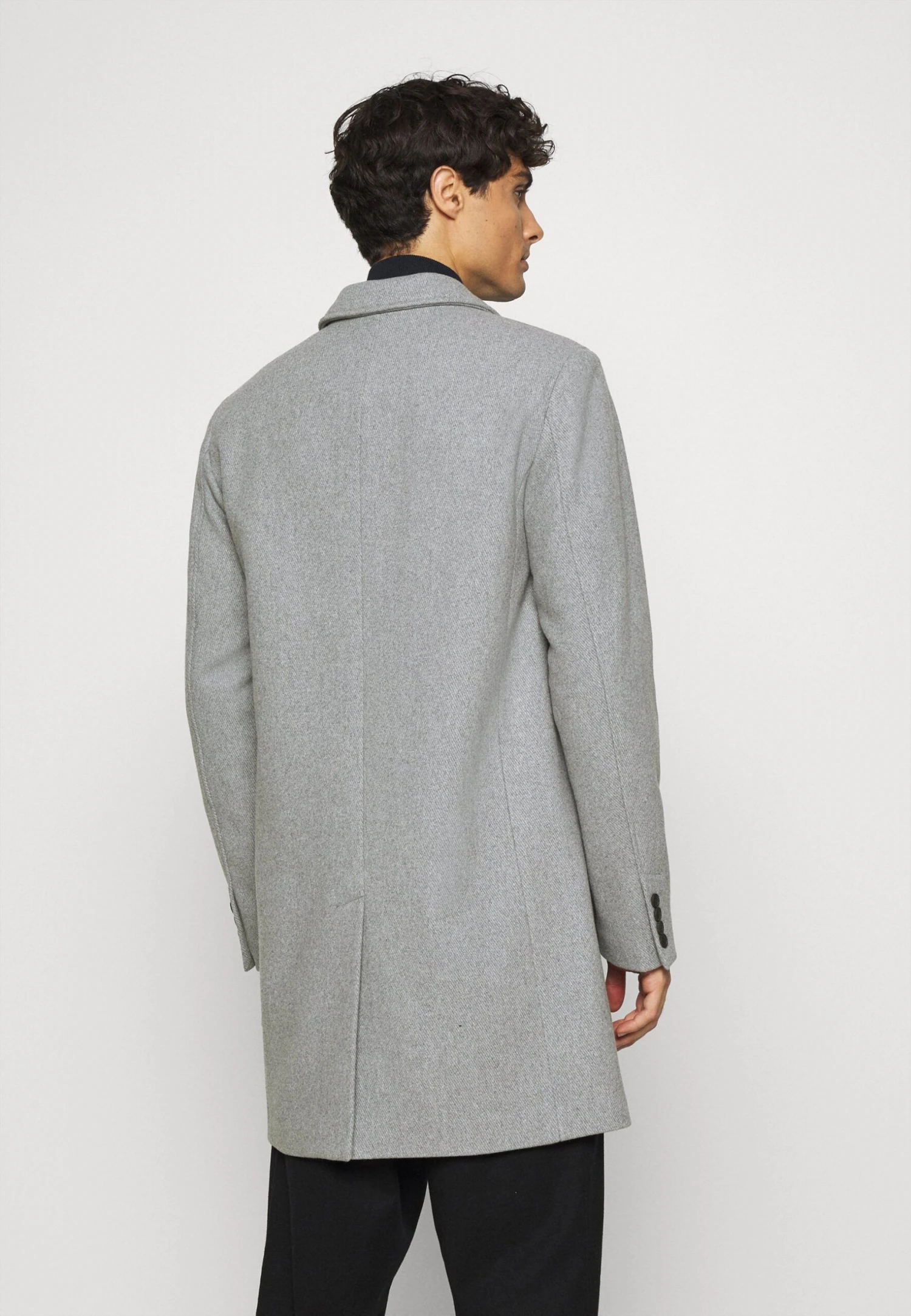Selected Homme SlhhagenCoat- Classic Coat - Grey Melange 3 Selected Homme SlhhagenCoat- Classic Coat - Grey Melange - Image 3