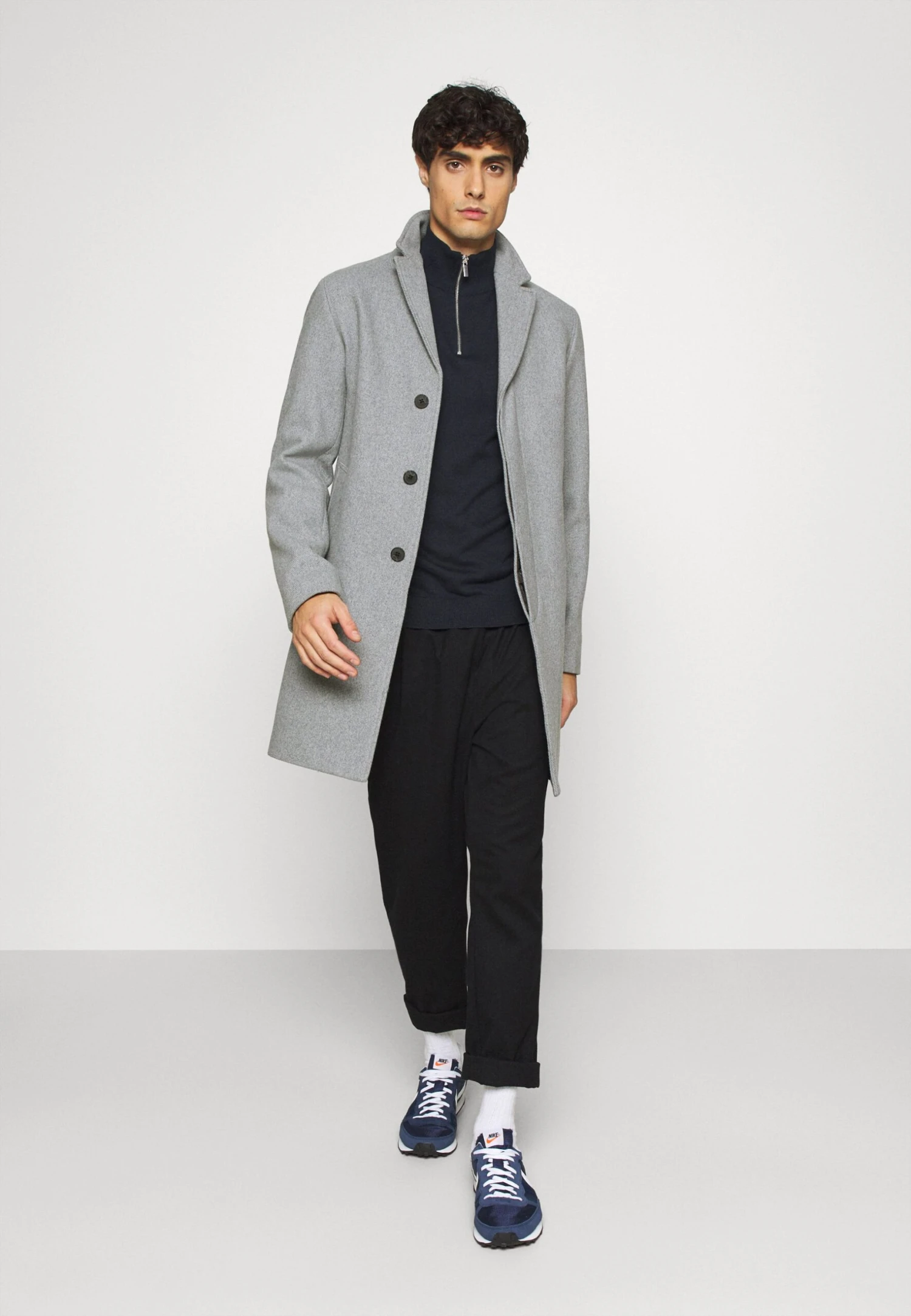 Selected Homme SlhhagenCoat- Classic Coat - Grey Melange 2 Selected Homme SlhhagenCoat- Classic Coat - Grey Melange - Image 2