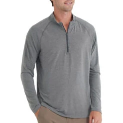 Men's Bamboo Flex Quarter Zip -Winter Menswear Store flex quarter zip heather graphite men top 1