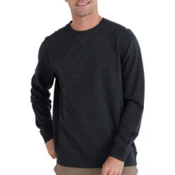 Men's Bamboo Heritage Fleece Crew 13 Men's Bamboo Heritage Fleece Crew -Winter Menswear Store heritage fleece crew heather black men top 1