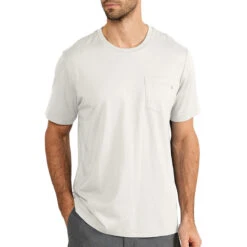Men's Bamboo Heritage Pocket Tee -Winter Menswear Store heritage pocket tee white cap men top 1