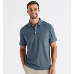 Men's Bamboo Heritage Polo 15 Men's Bamboo Heritage Polo -Winter Menswear Store heritage polo slate blue men 1